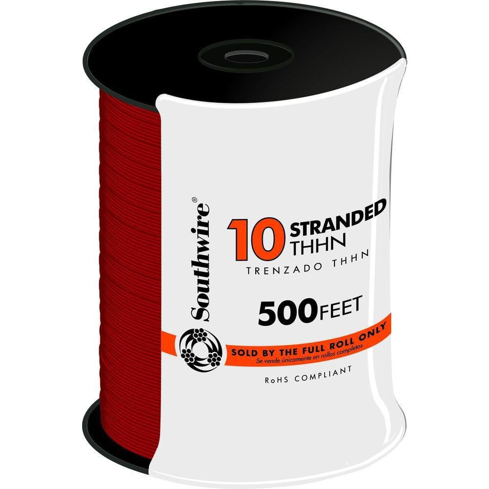 Southwire 500 ft. #10 Red Stranded THHN Wire